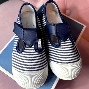 NWT Jacadi Striped Canvas Shoes